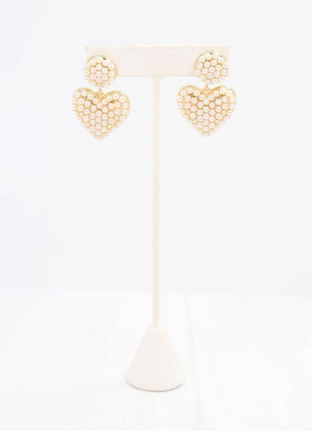 Omarion Pearl Heart Drop Earring IVORY