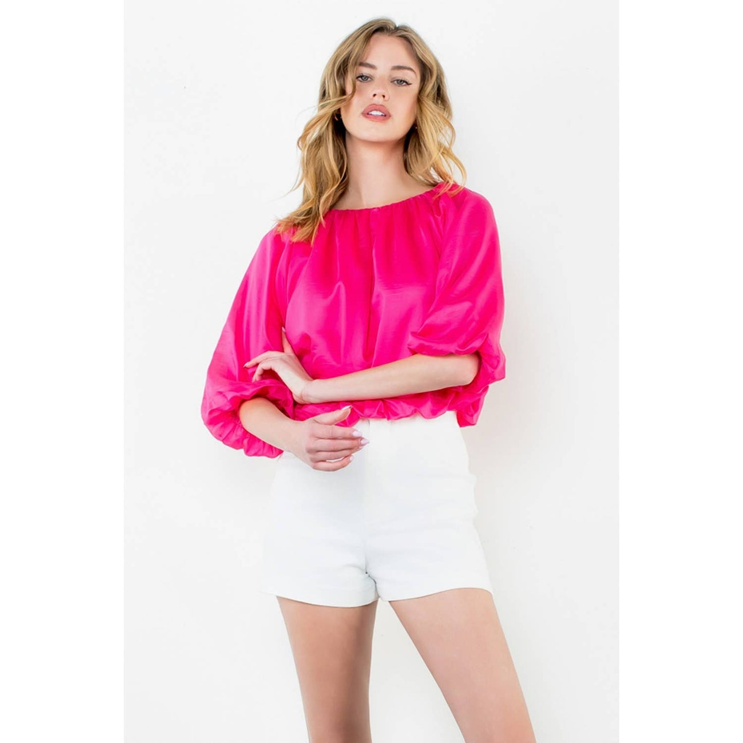 Puff Sleeve Flowy Blouse