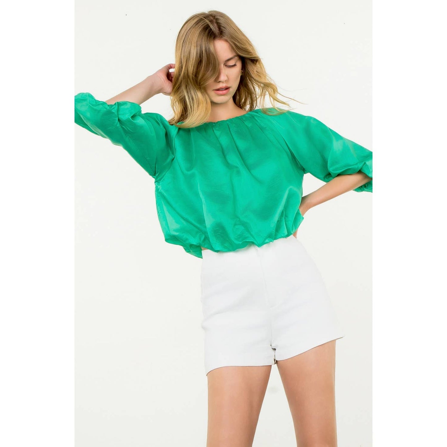 Puff Sleeve Flowy Blouse