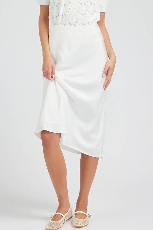 Satin Bias Midi Skirt
