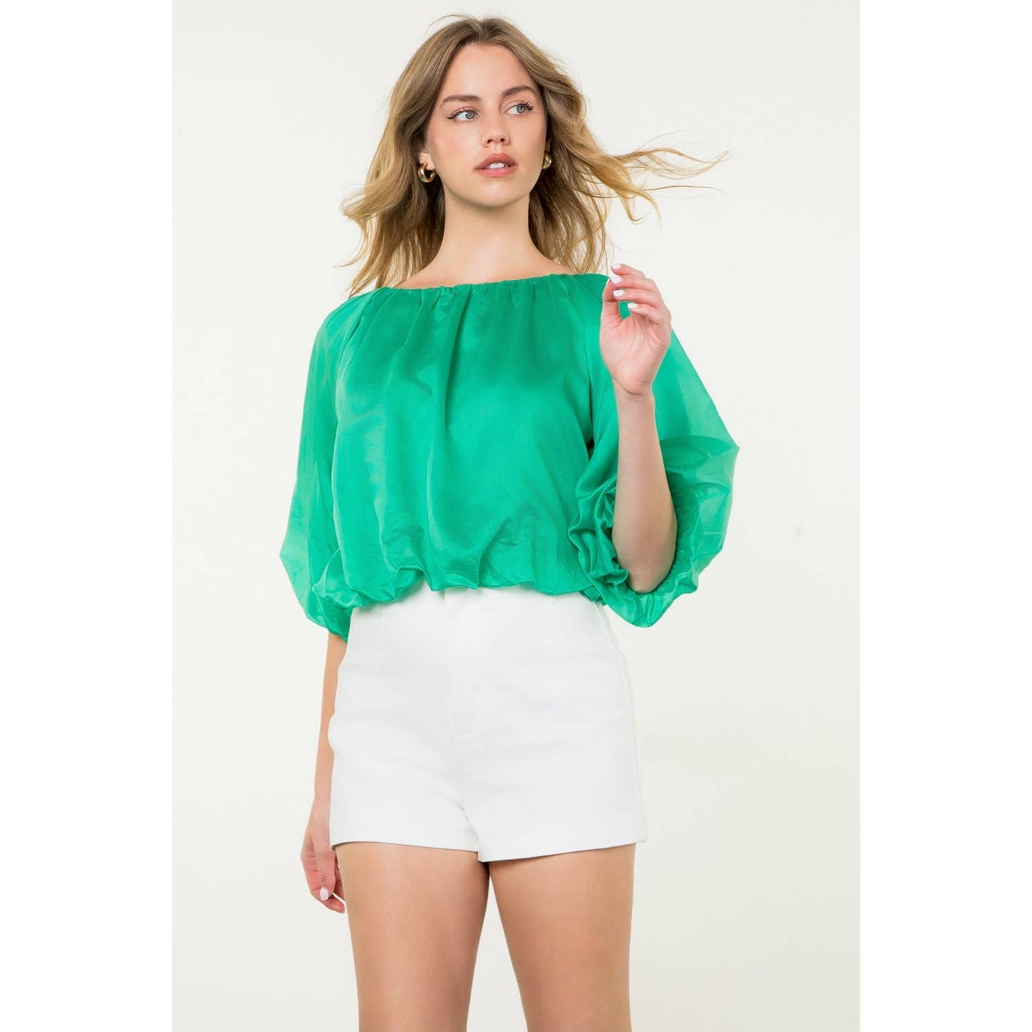 Puff Sleeve Flowy Blouse