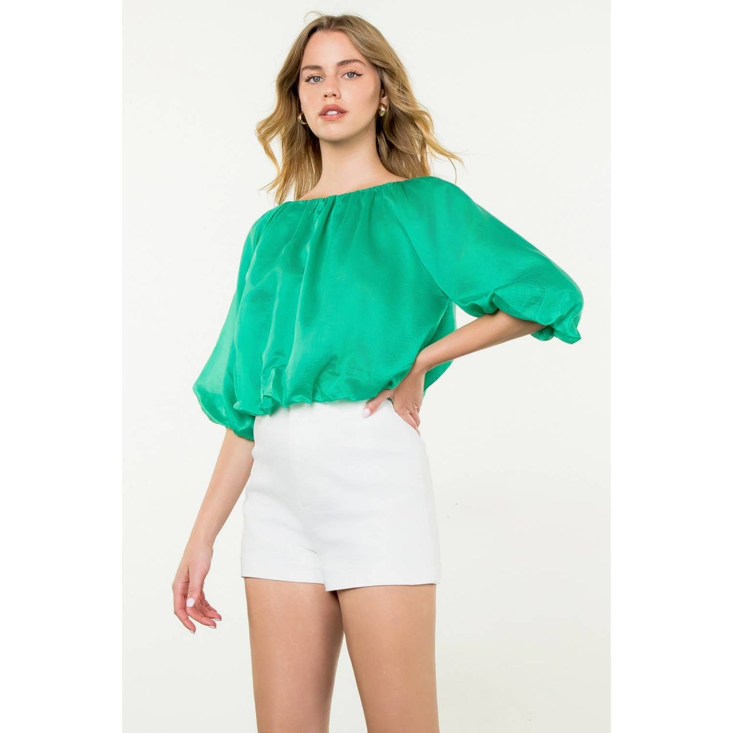 Puff Sleeve Flowy Blouse