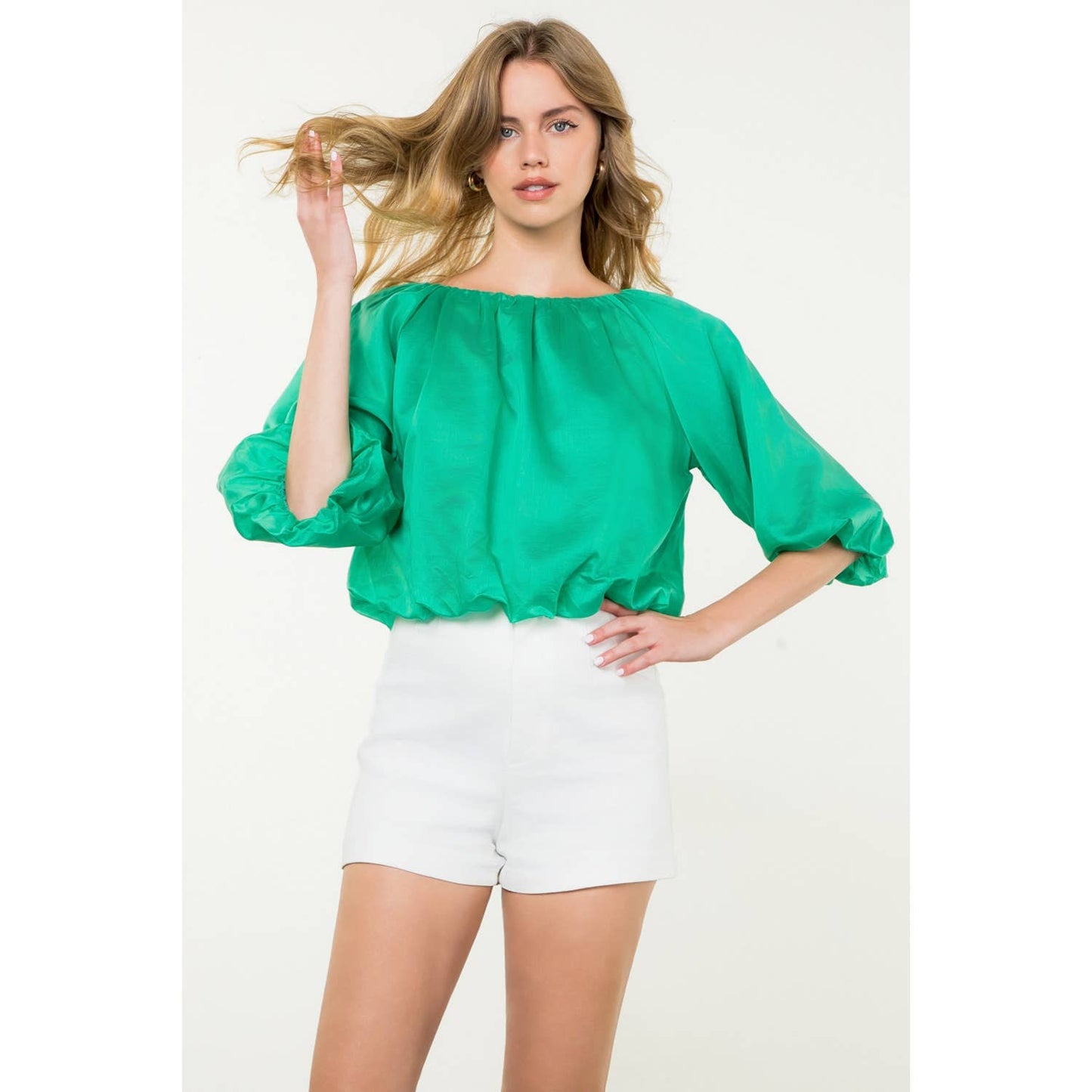 Puff Sleeve Flowy Blouse
