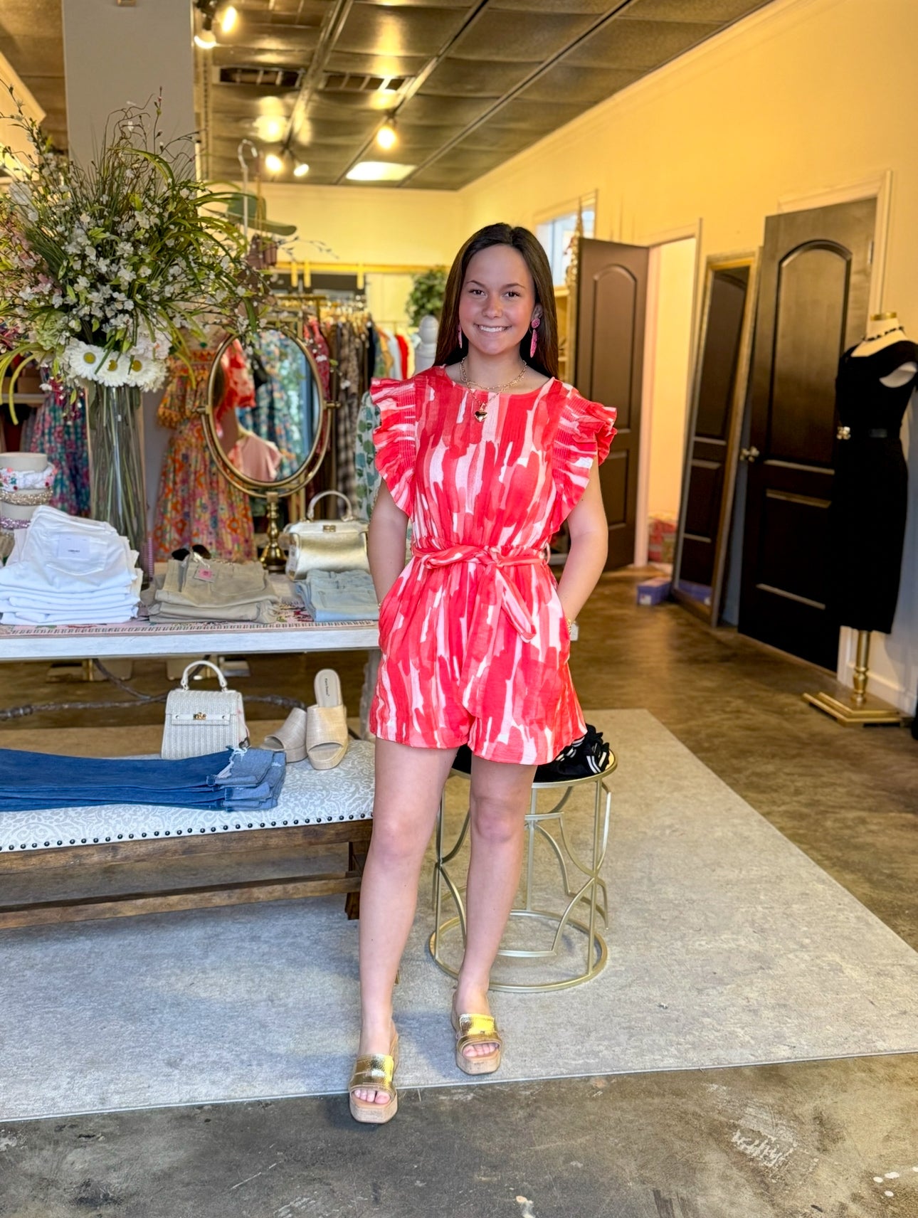 CC Red & Orange Romper