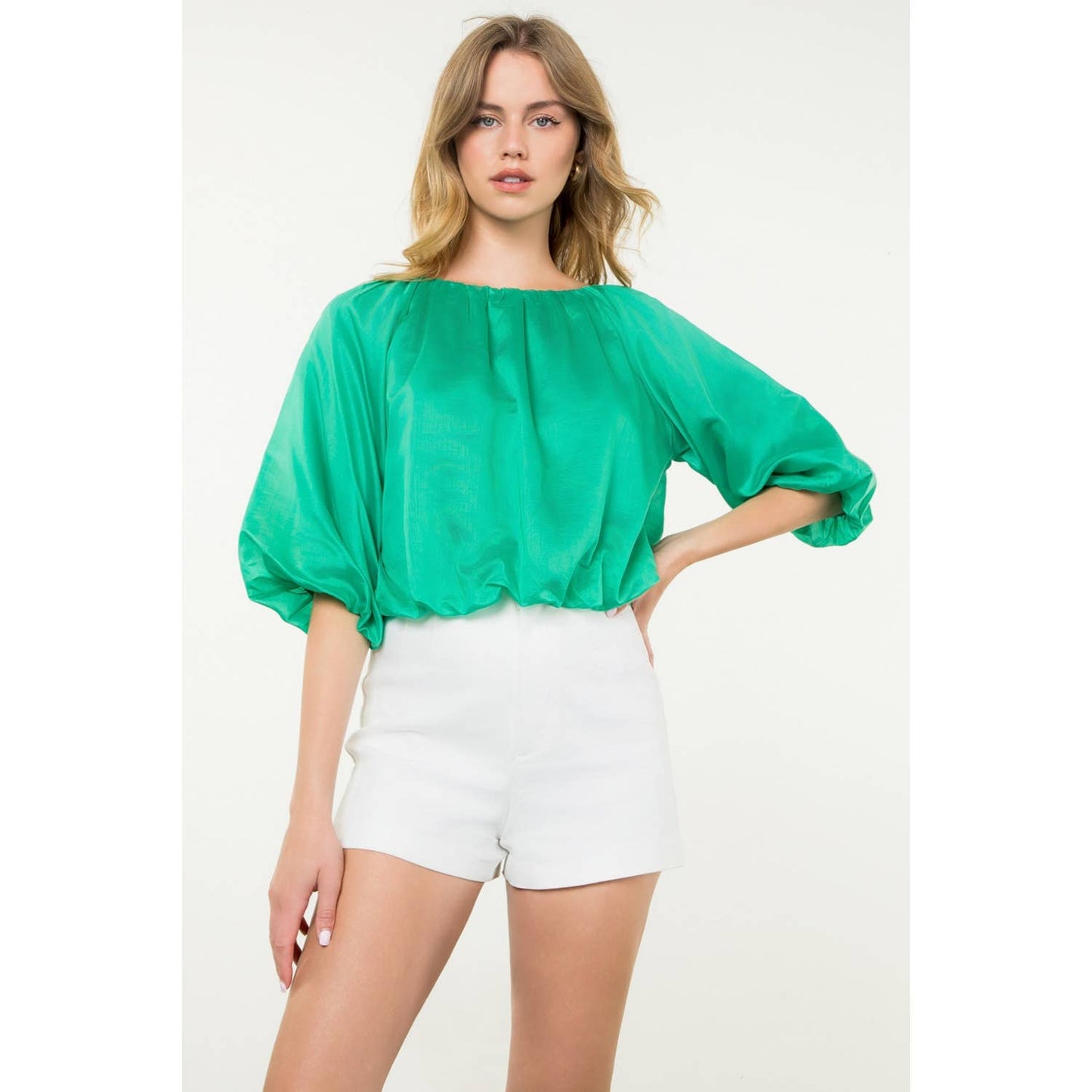 Puff Sleeve Flowy Blouse