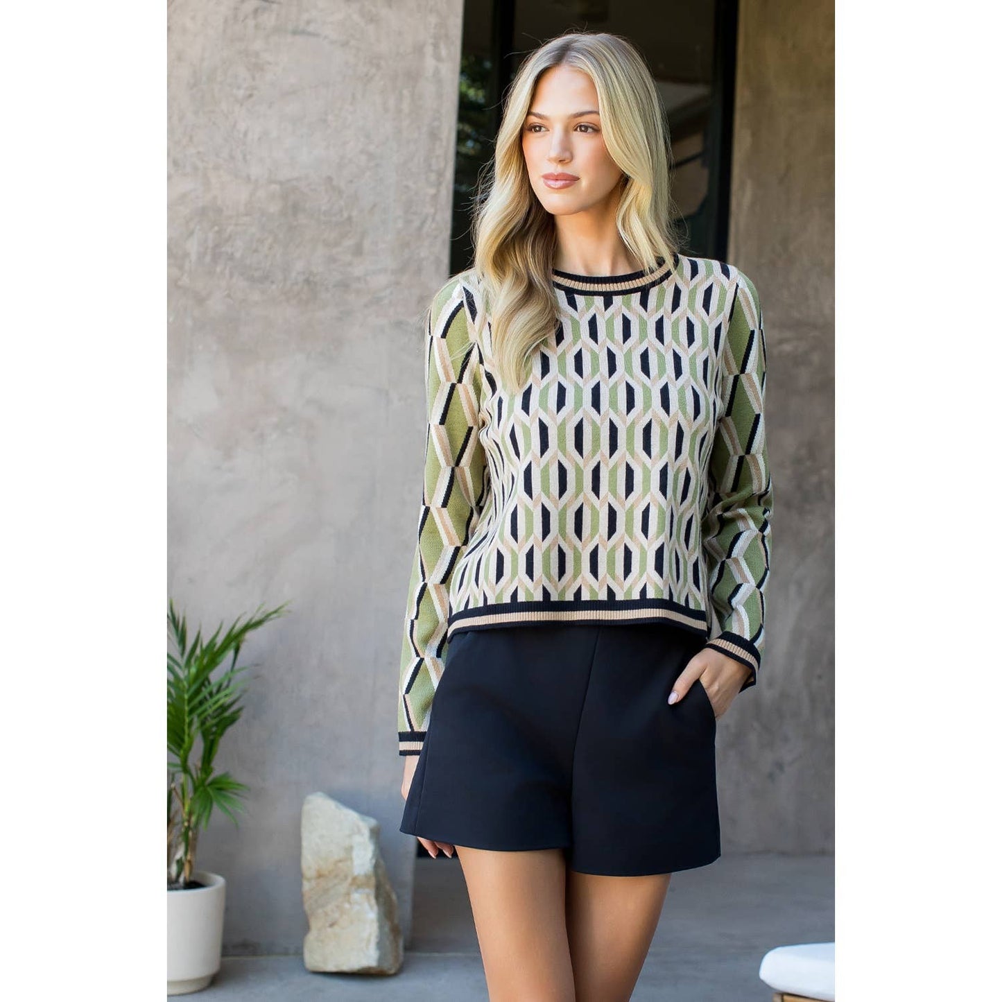 Pattern Knitted Sweater