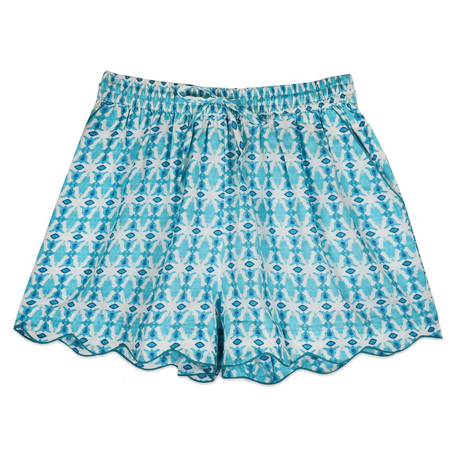 Scalloped Pajama Set Short - Spice Market Blue