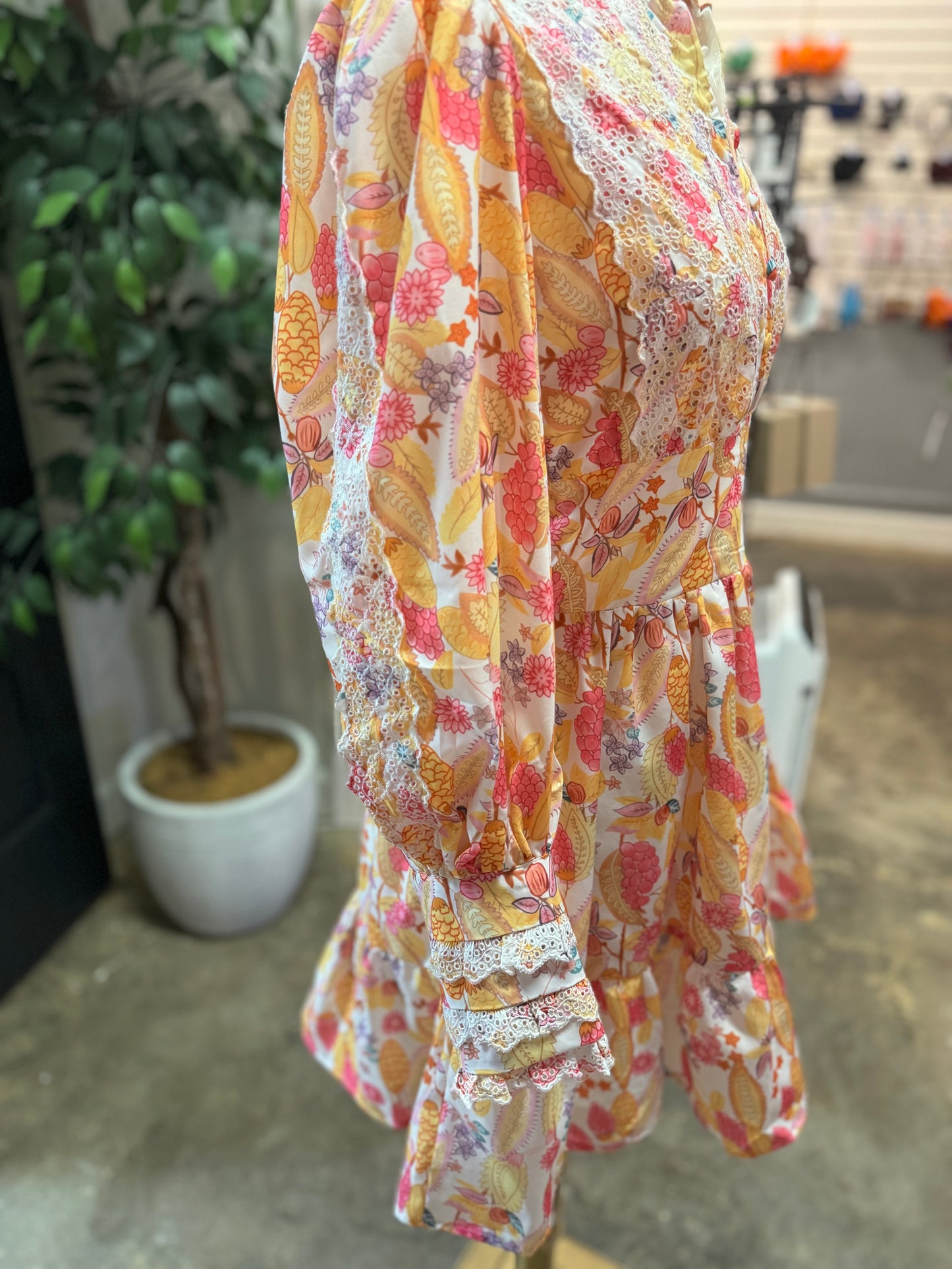 YELLOW FLORAL BEULAH DRESS