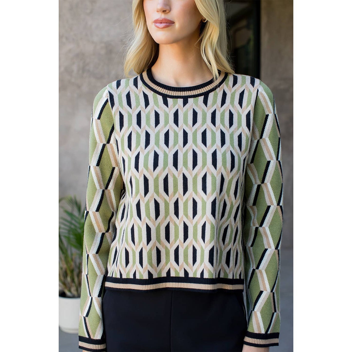 Pattern Knitted Sweater