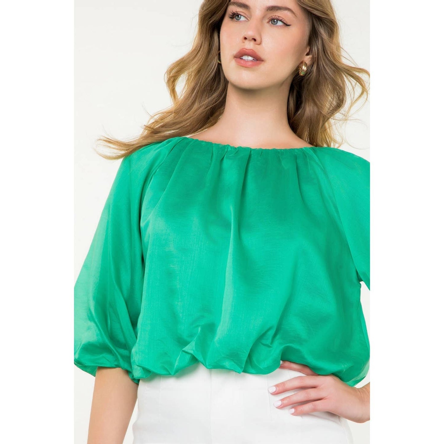 Puff Sleeve Flowy Blouse
