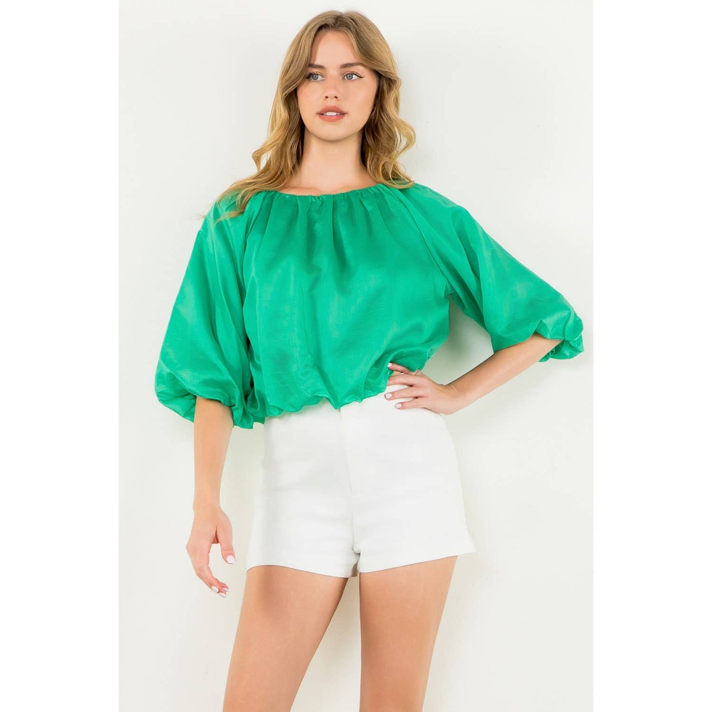 Puff Sleeve Flowy Blouse