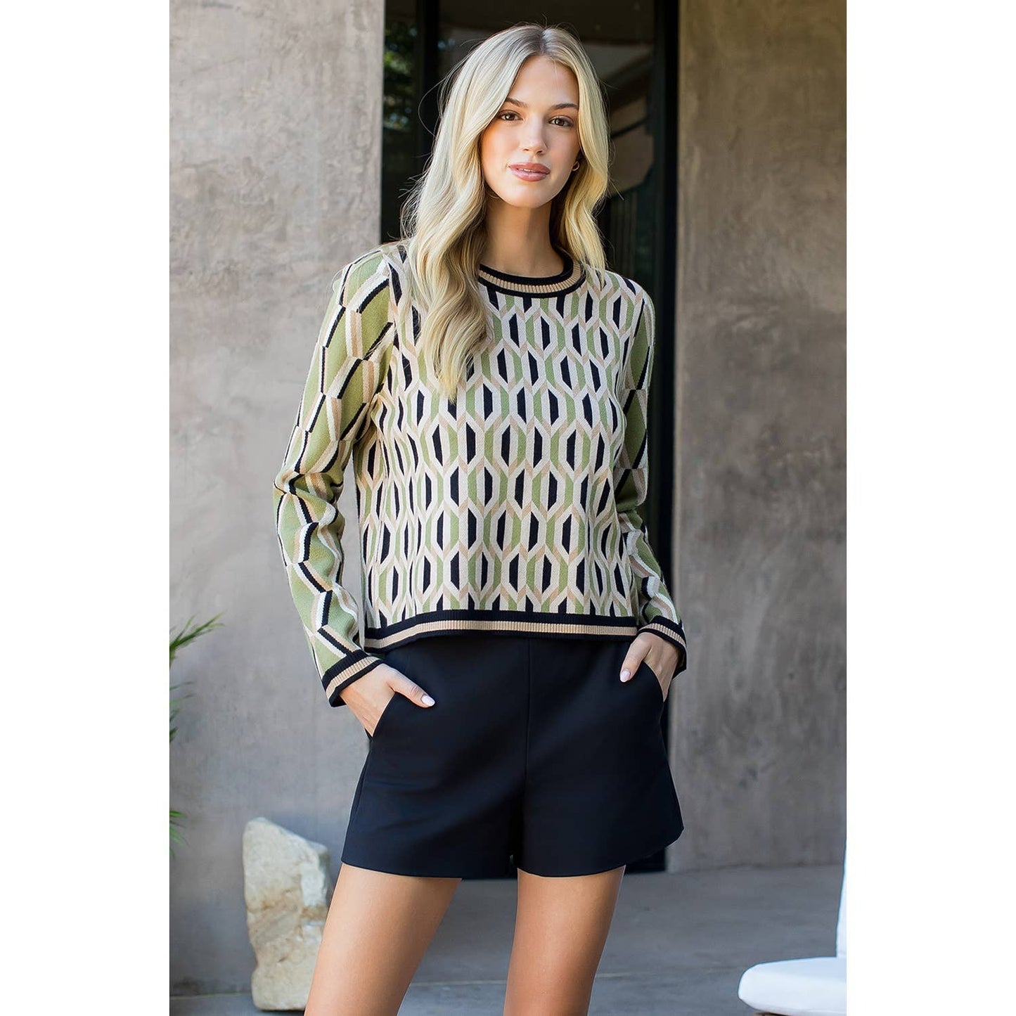 Pattern Knitted Sweater