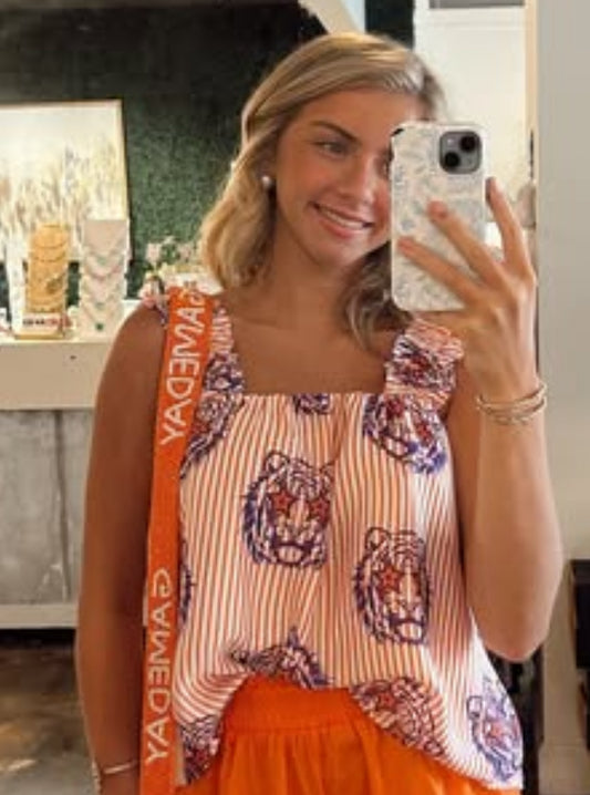 Zoey Orange Gaze Top