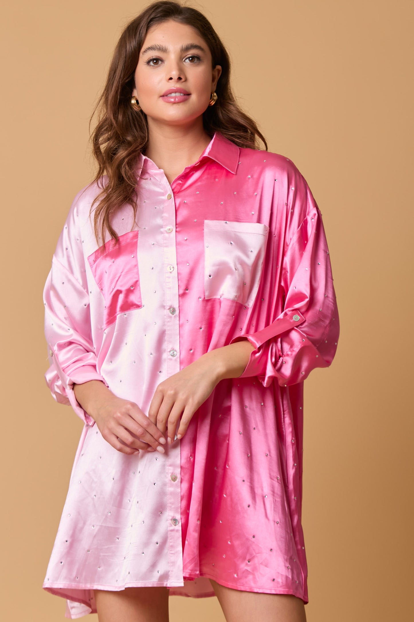 Lucy Rhinestones Satin Dress