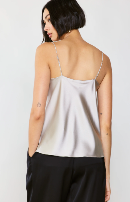 Thin Spaghetti Strap Cowl Neck Cami