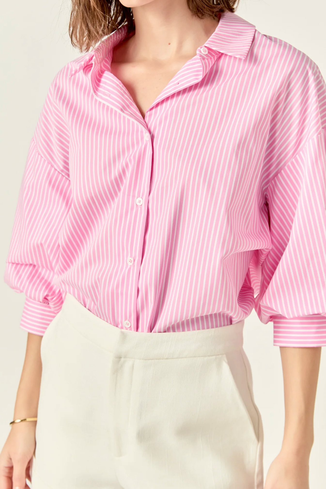 English Factory Striped Balloon Sleeve Shirt