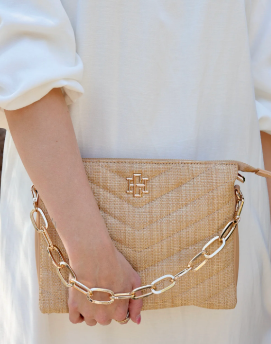 Ariana Crossbody Natural V Quilted
