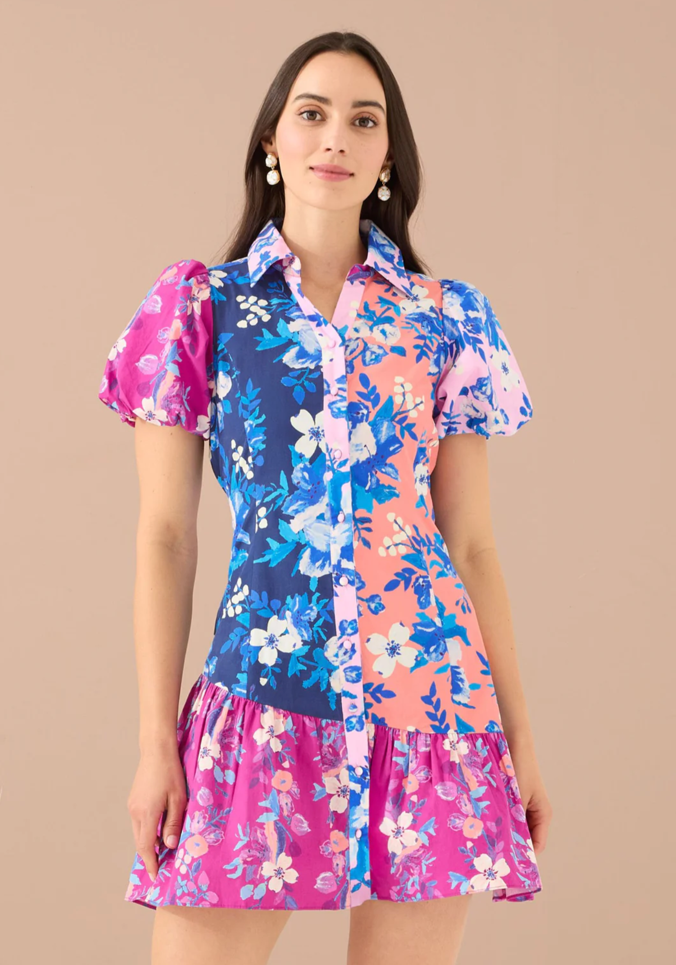 Gwen Dress | Georgia Block Print