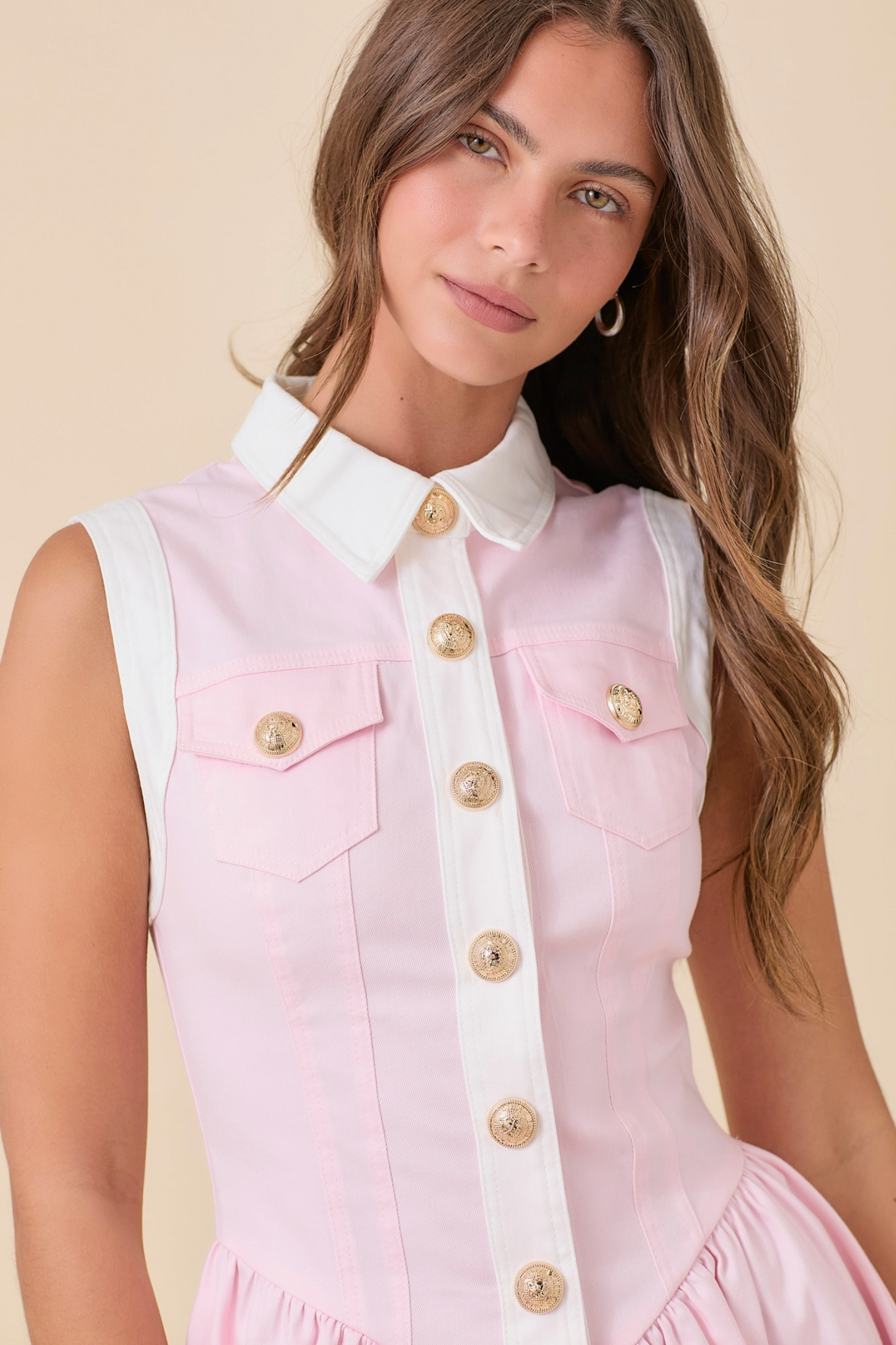 Collar Button Down Mini Dress