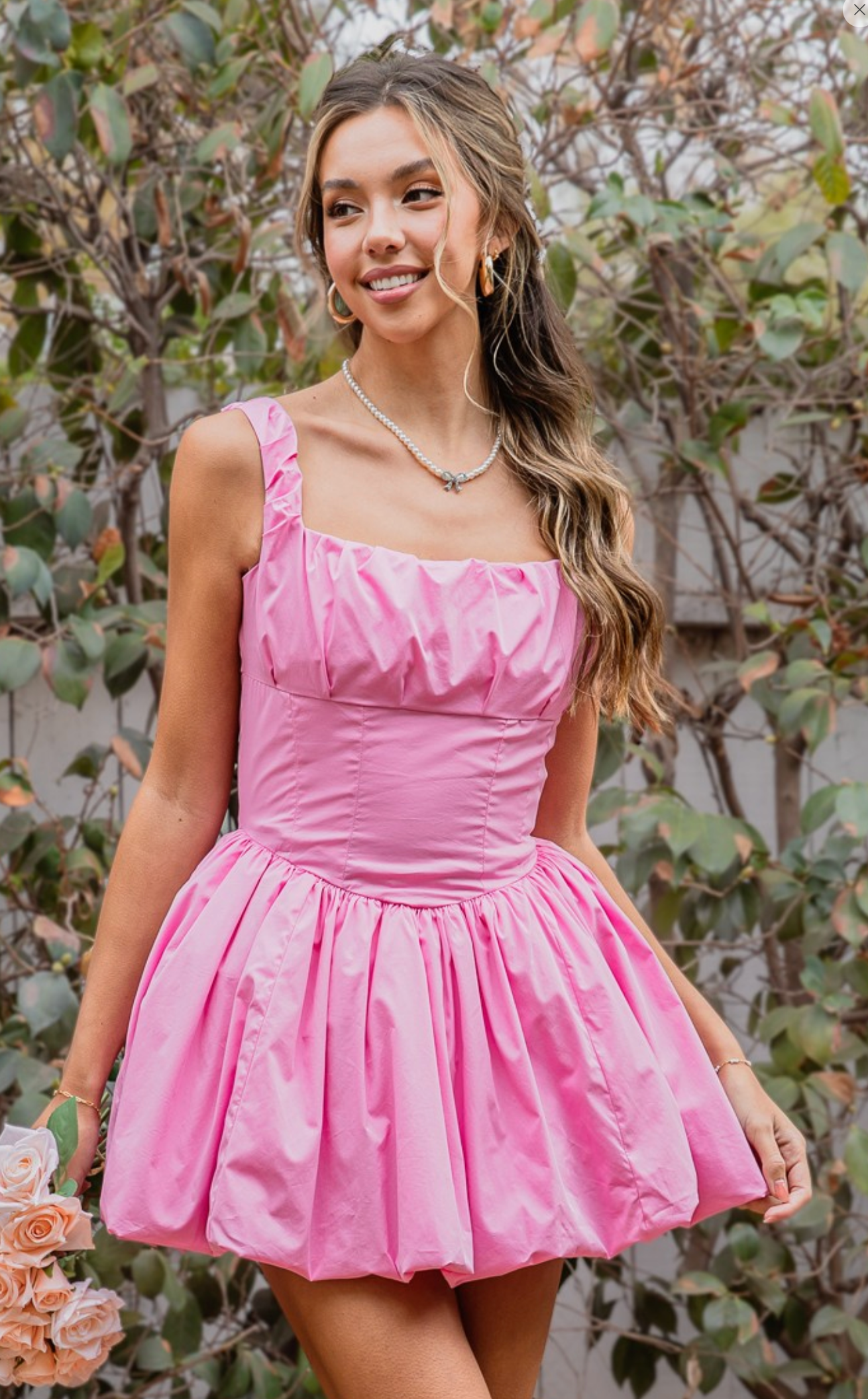 Poplin Balloon Mini Dress