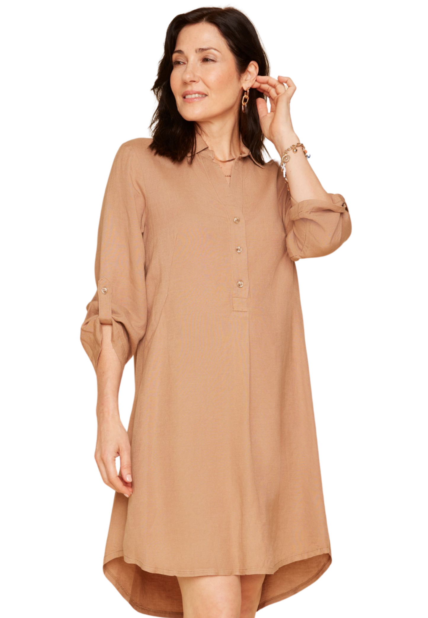 Tan Linen Dress