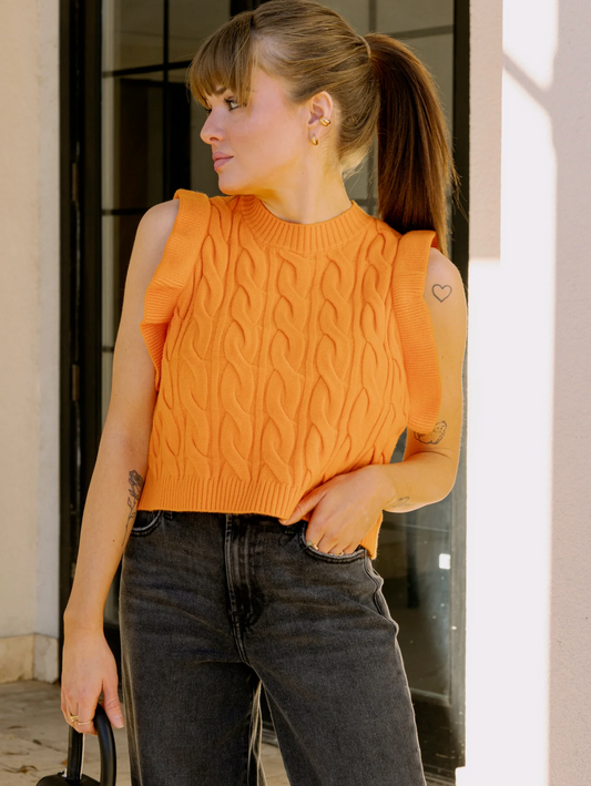 Miranda Orange Sweater Vest
