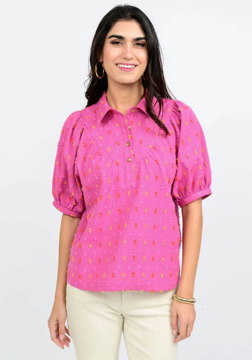 Clip Dot Stripe Top