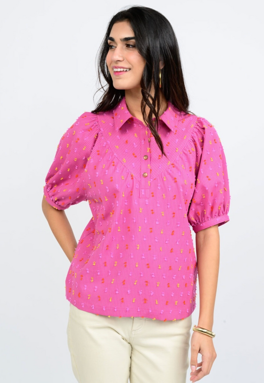 Clip Dot Stripe Top