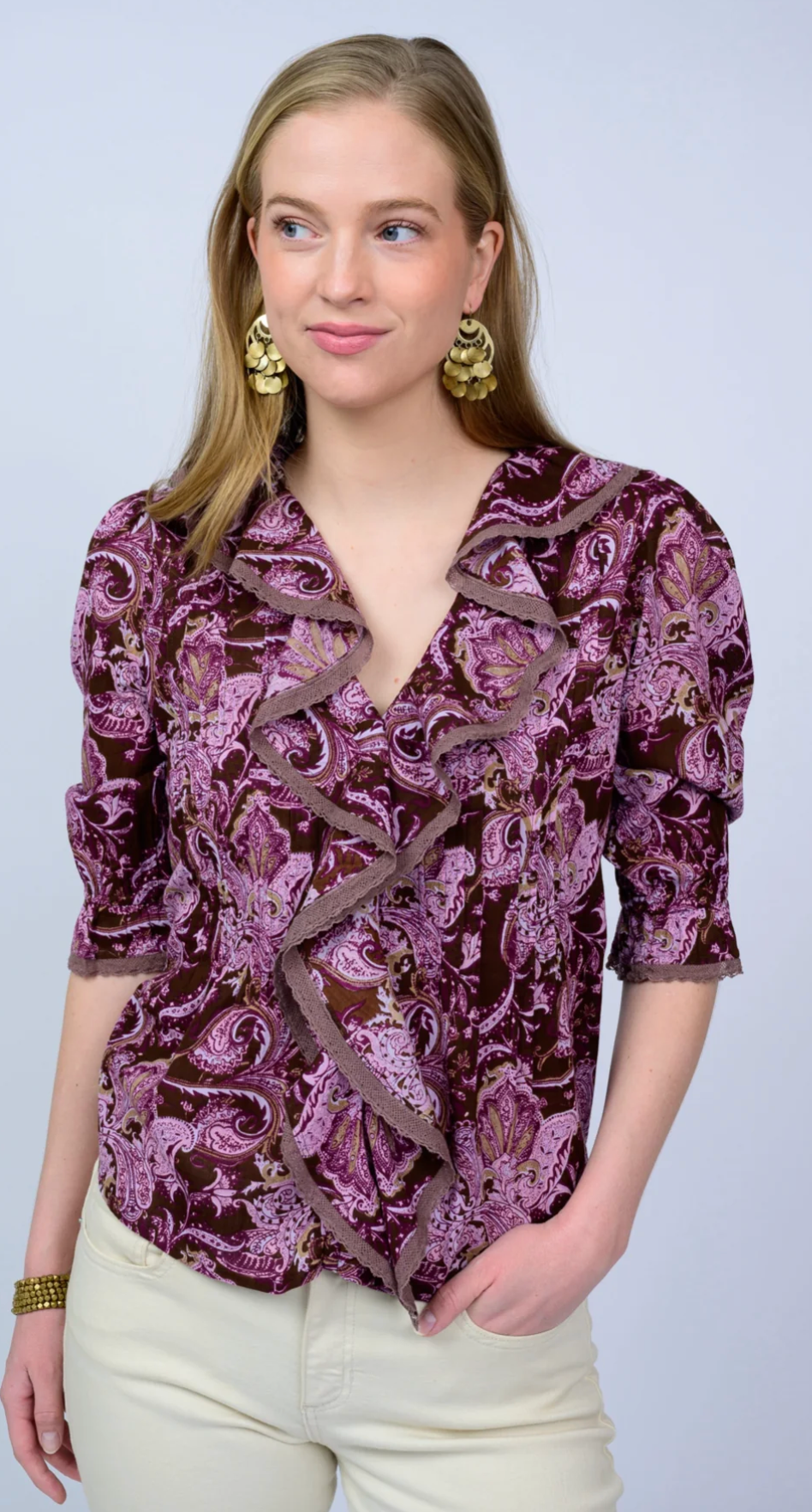 Ivy Jane Paisley Ruffle Blouse