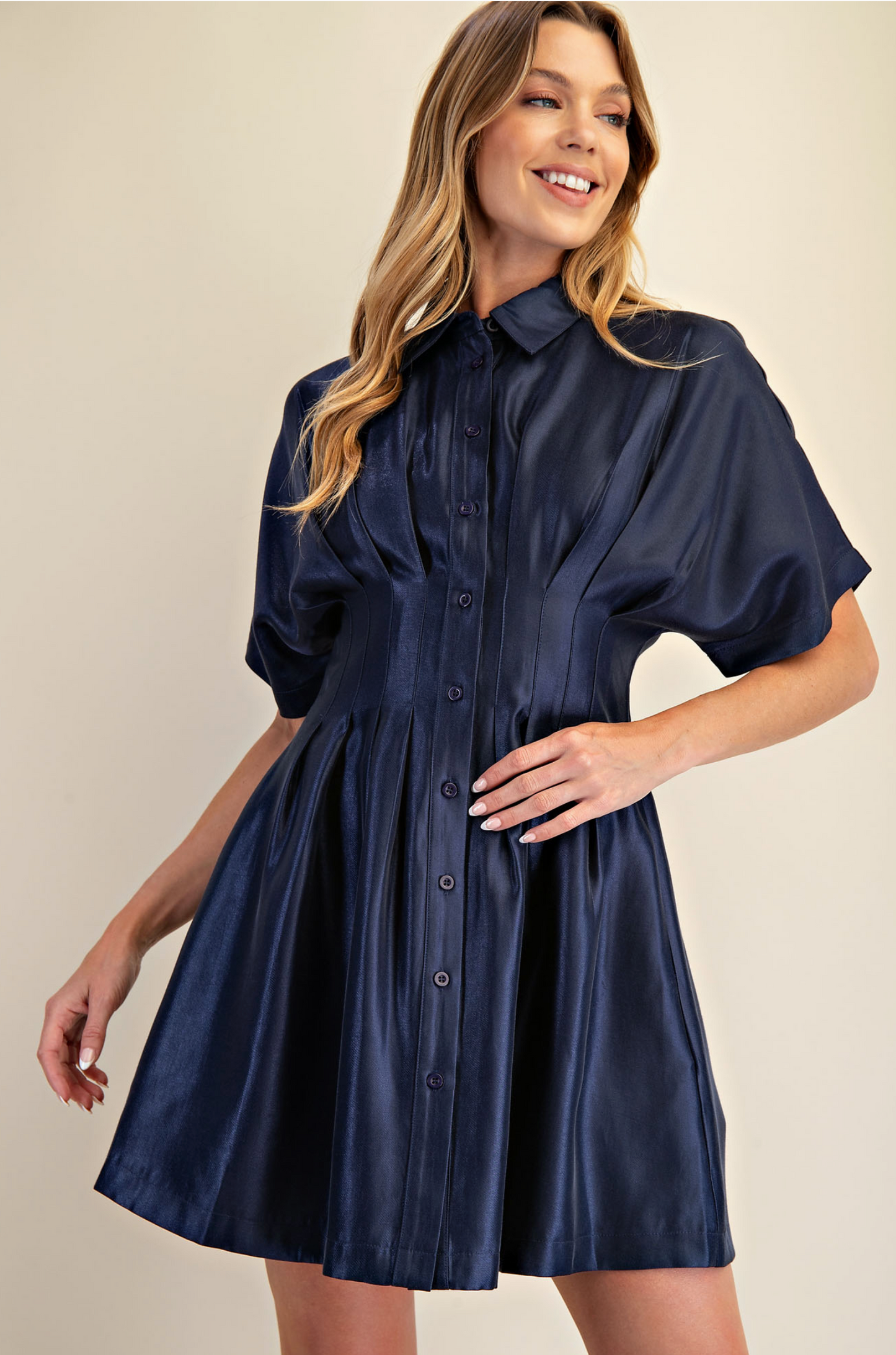Annie Pleated Mini Dress