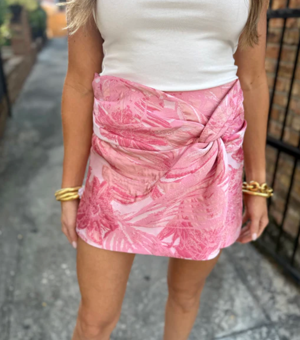 Sincerely Ours Sophia Skirt | Pink Jacquard