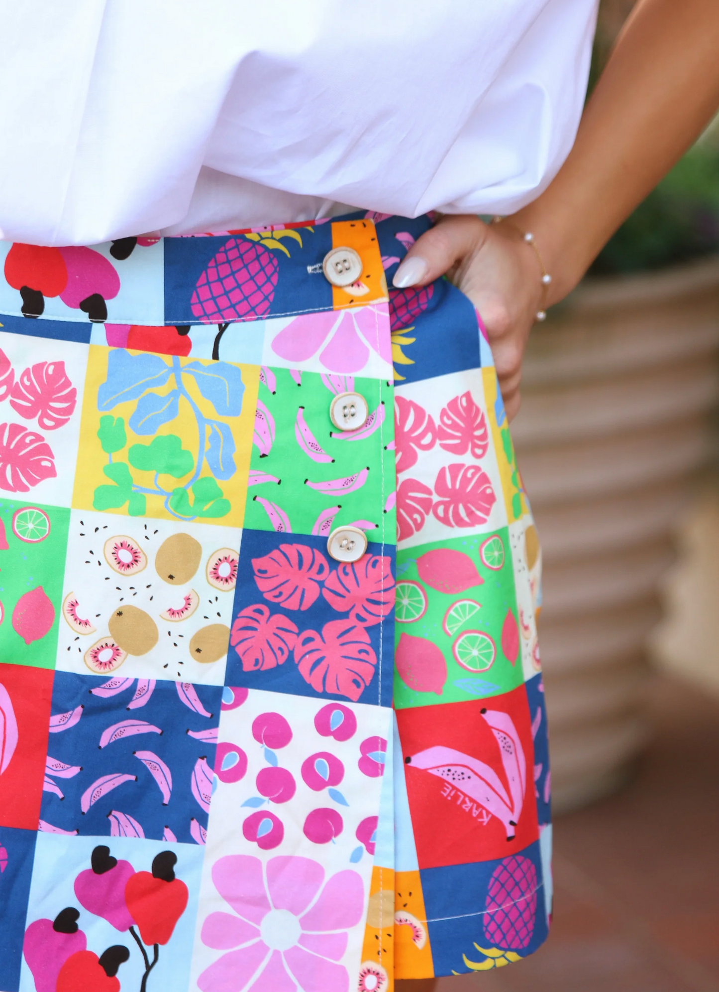 Fruit Quilt Wrap Skort