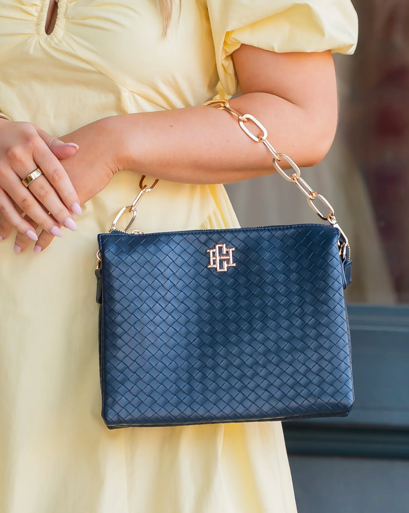 Ariana Crossbody Woven Navy