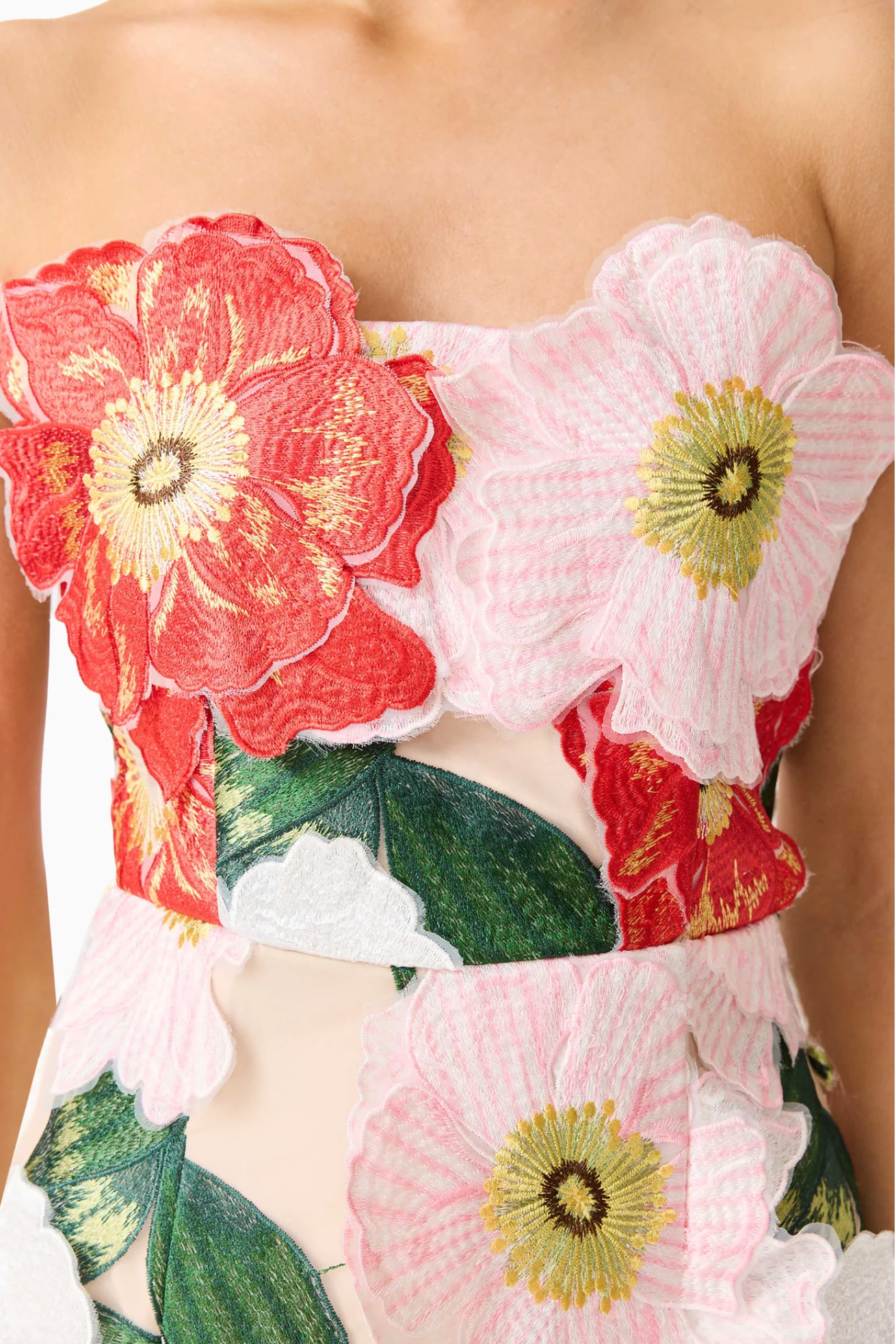 Solara Strapless Mini Dress in Pink Floral