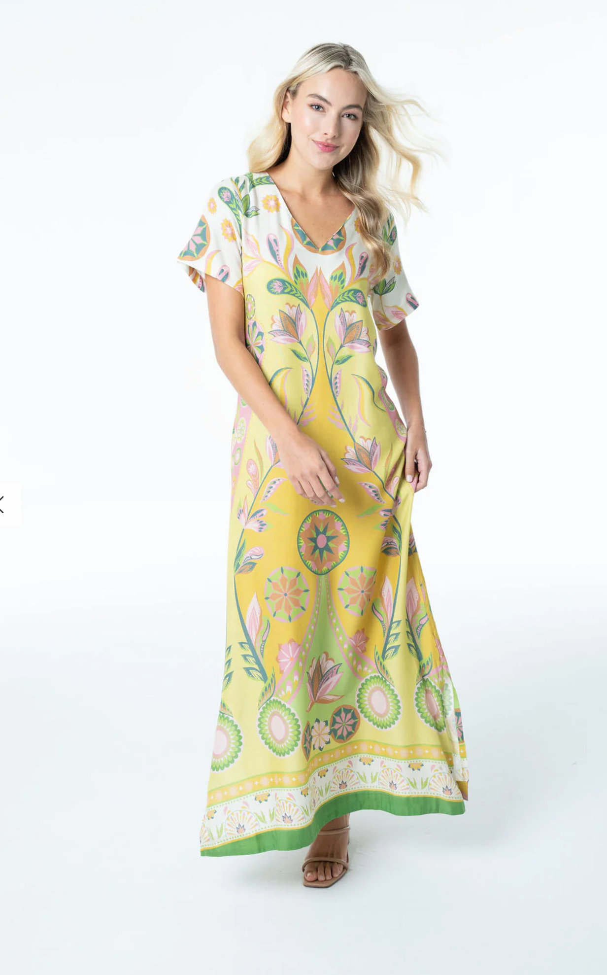 Diana V-neck Maxi | Chartreuse