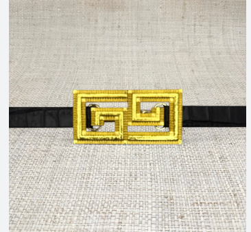 Gold Original Greek Key Belt Buckle