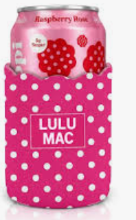 Hot pink/White Polka Dot Koozie