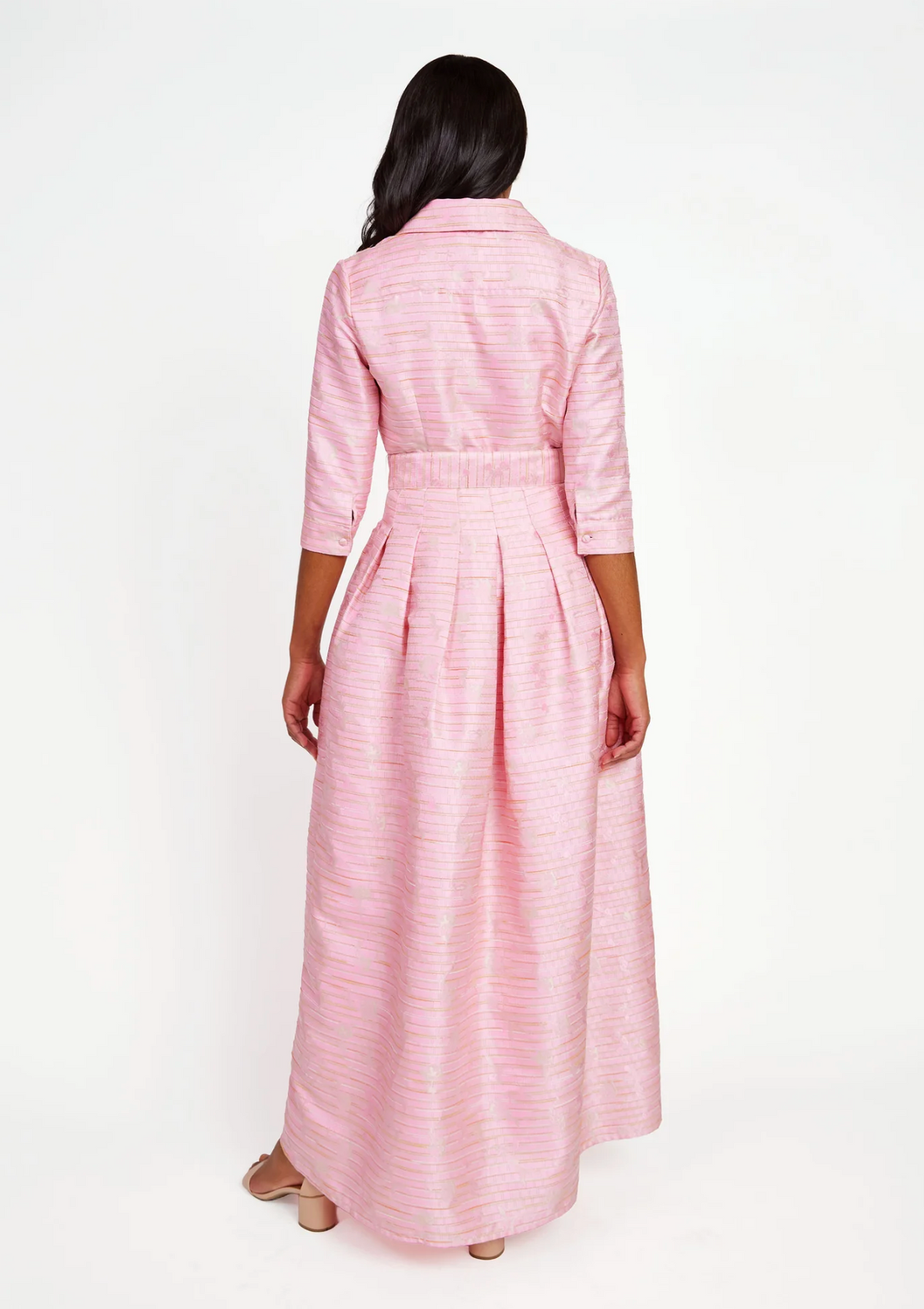 Cecilia Gown Pink Textured Dupioni
