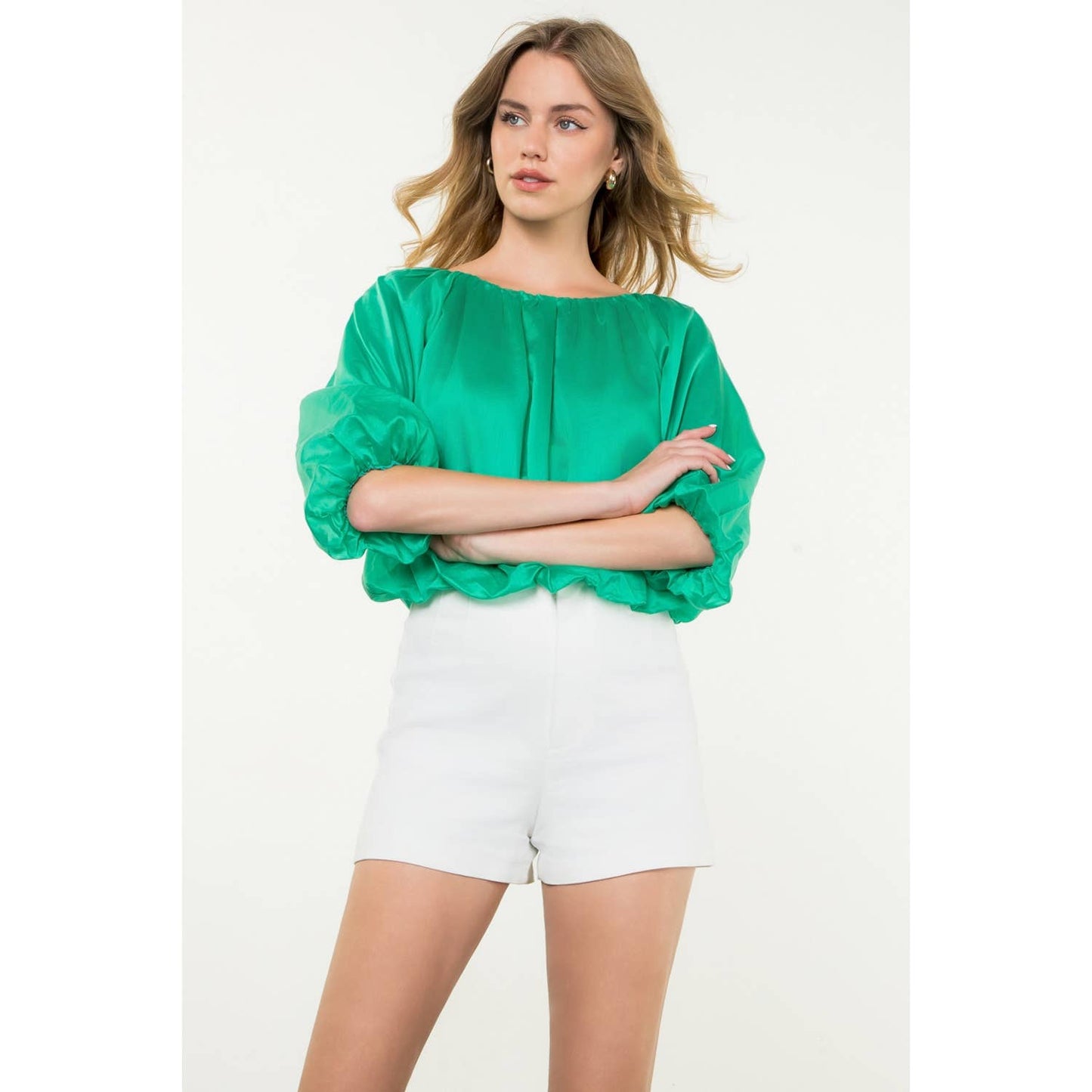 Puff Sleeve Flowy Blouse