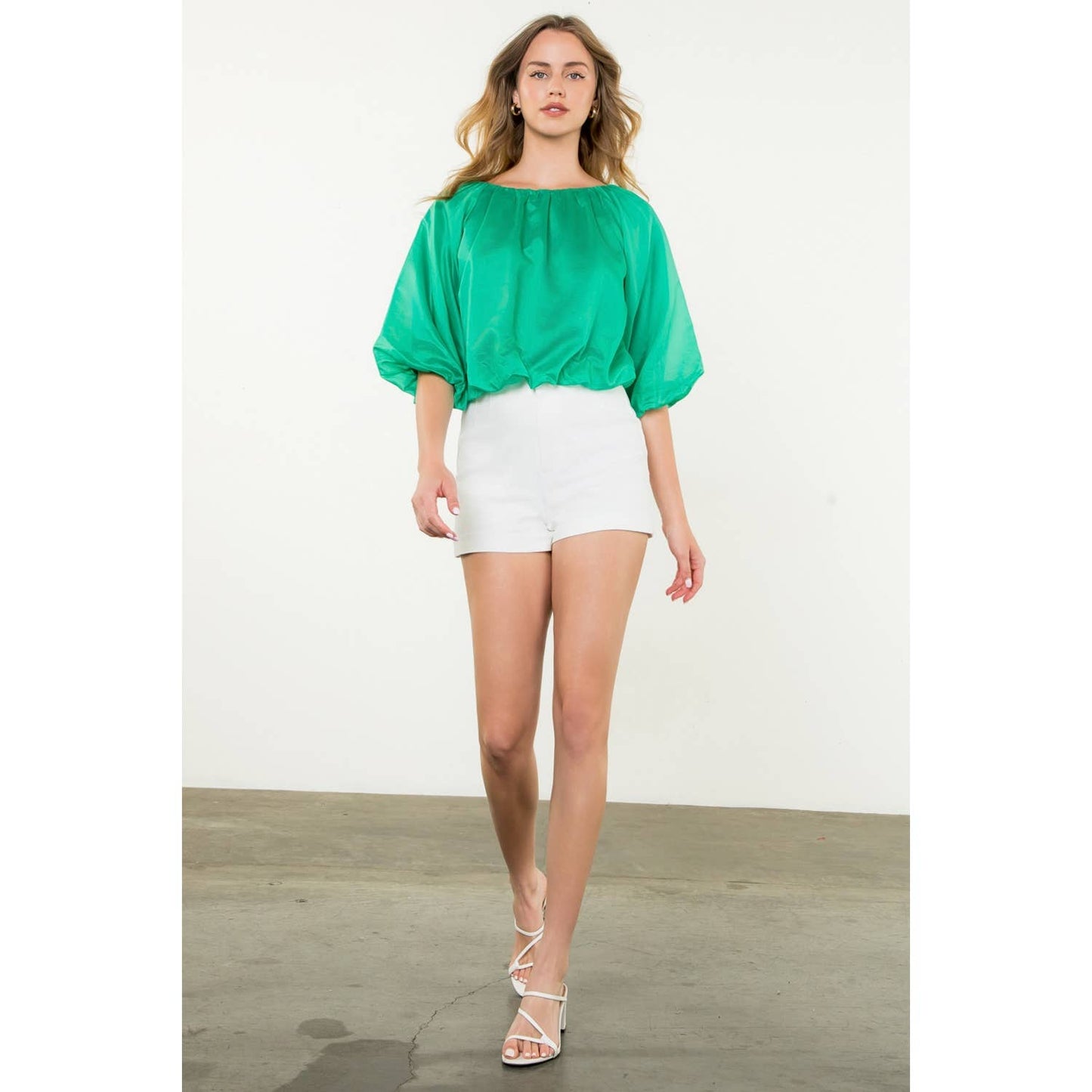 Puff Sleeve Flowy Blouse