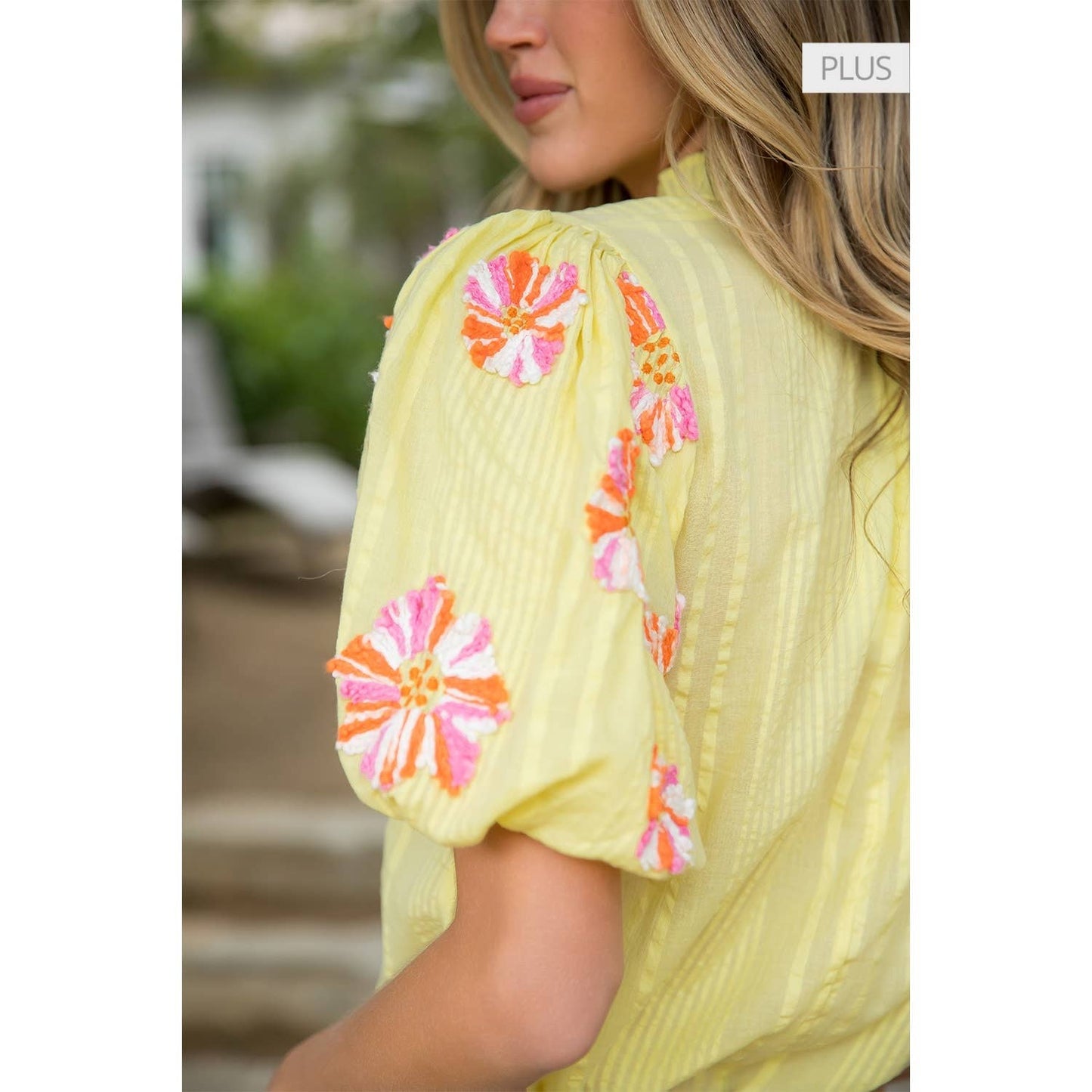 Hand Embroidered Puff Sleeve Tassel Top