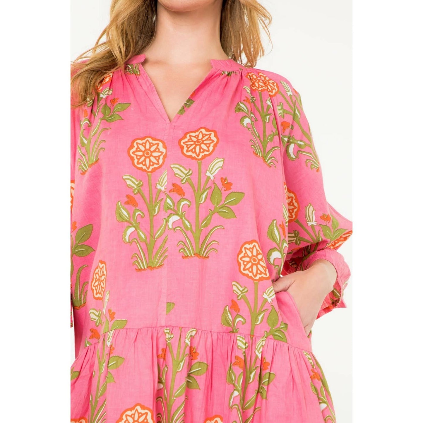 Short Sleeve Flower Print Dress