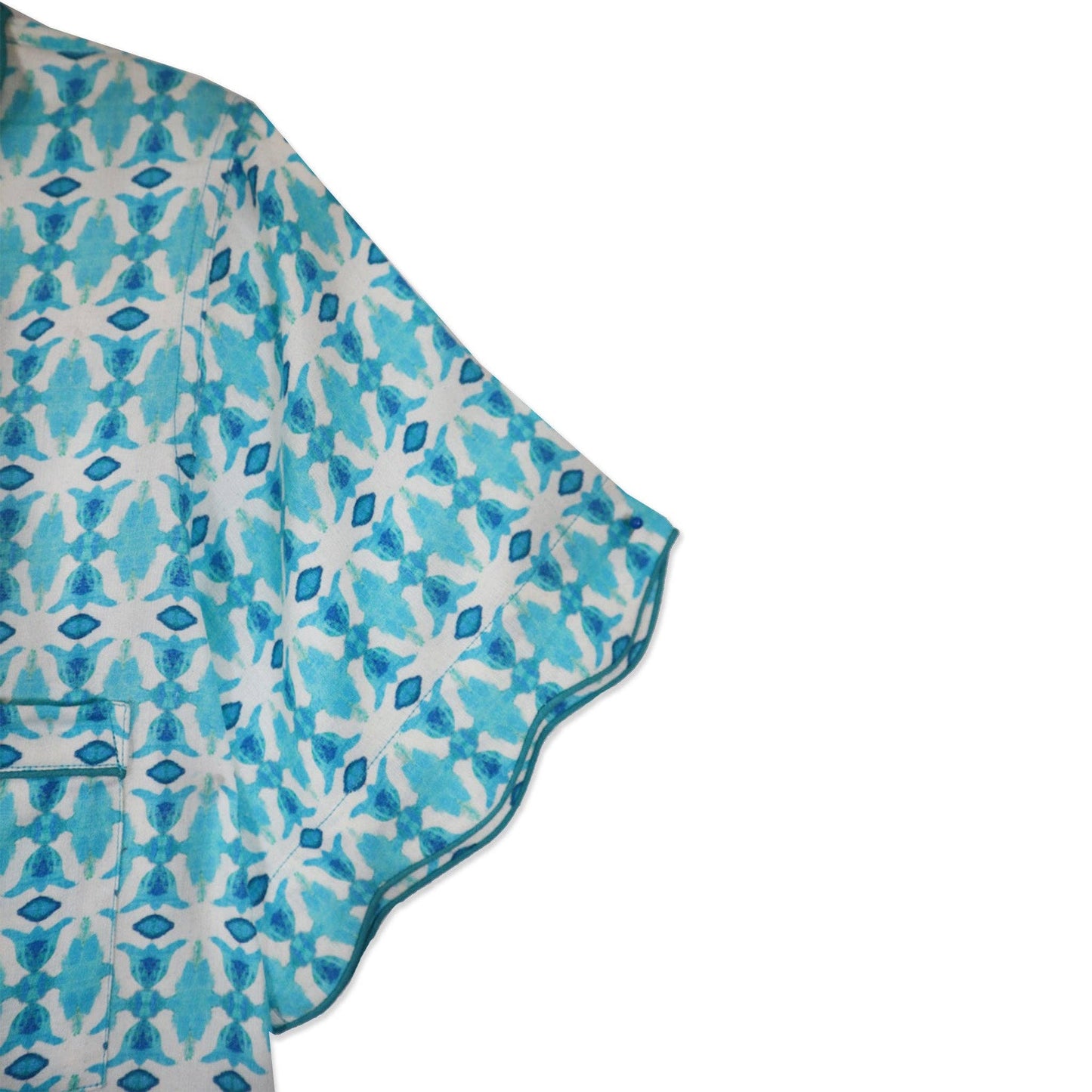 Scalloped Pajama Set Short - Spice Market Blue