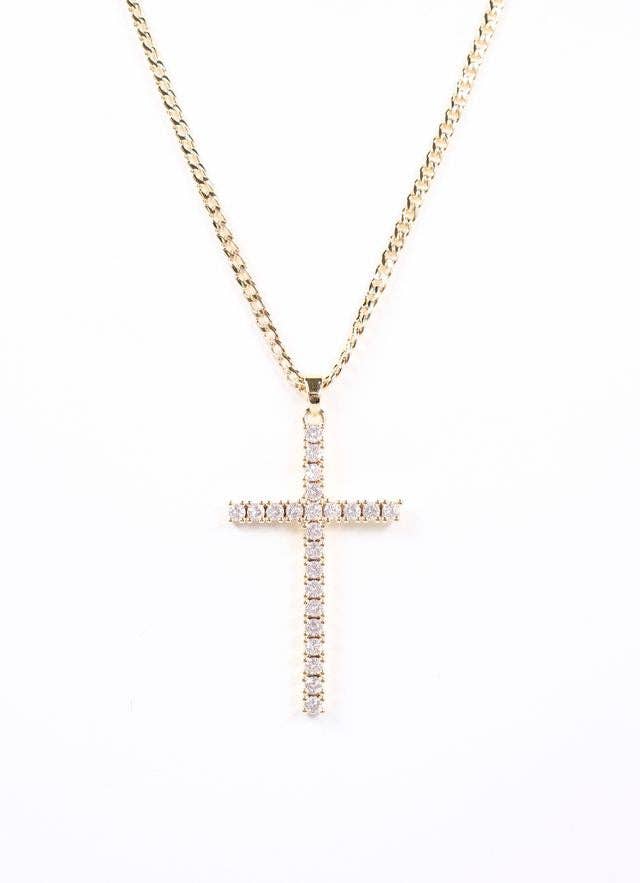 Erika CZ Cross Necklace GOLD