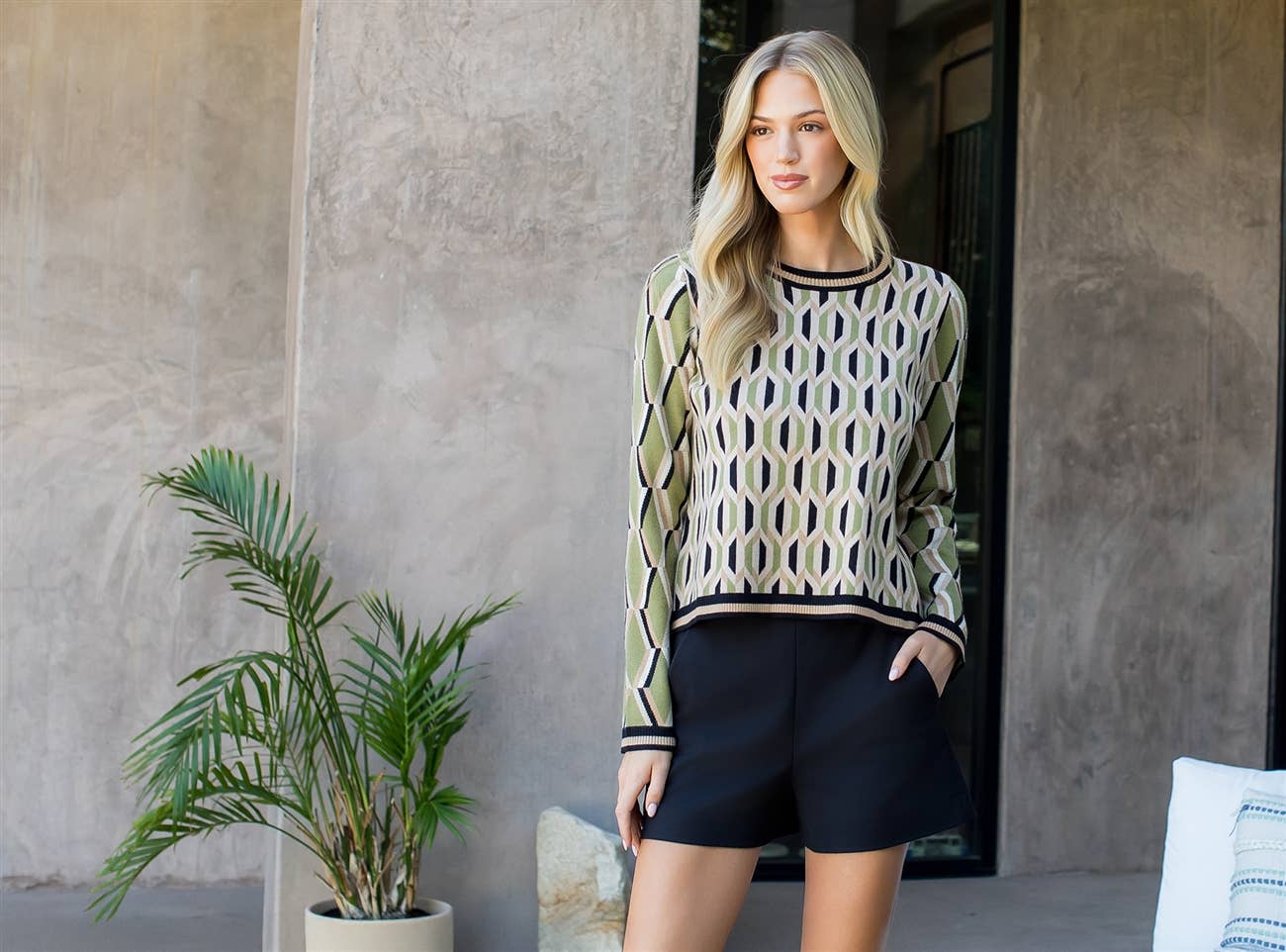 Pattern Knitted Sweater