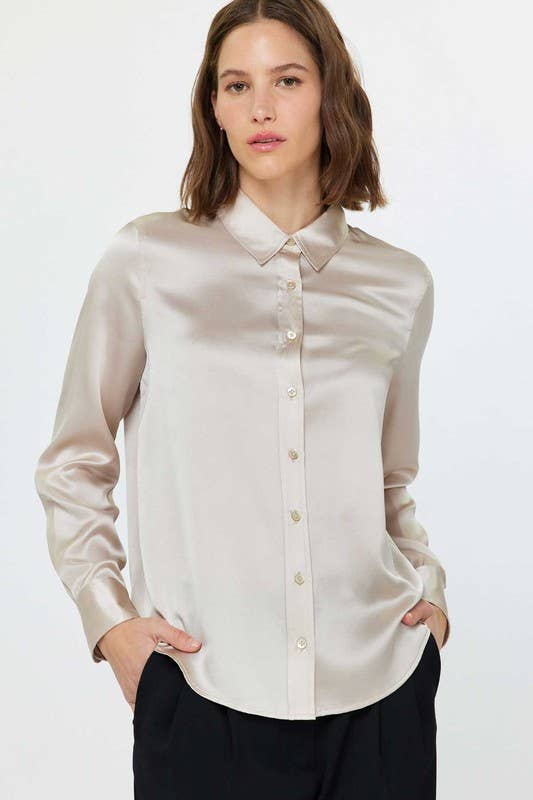 100% Silk Button Down Blouse