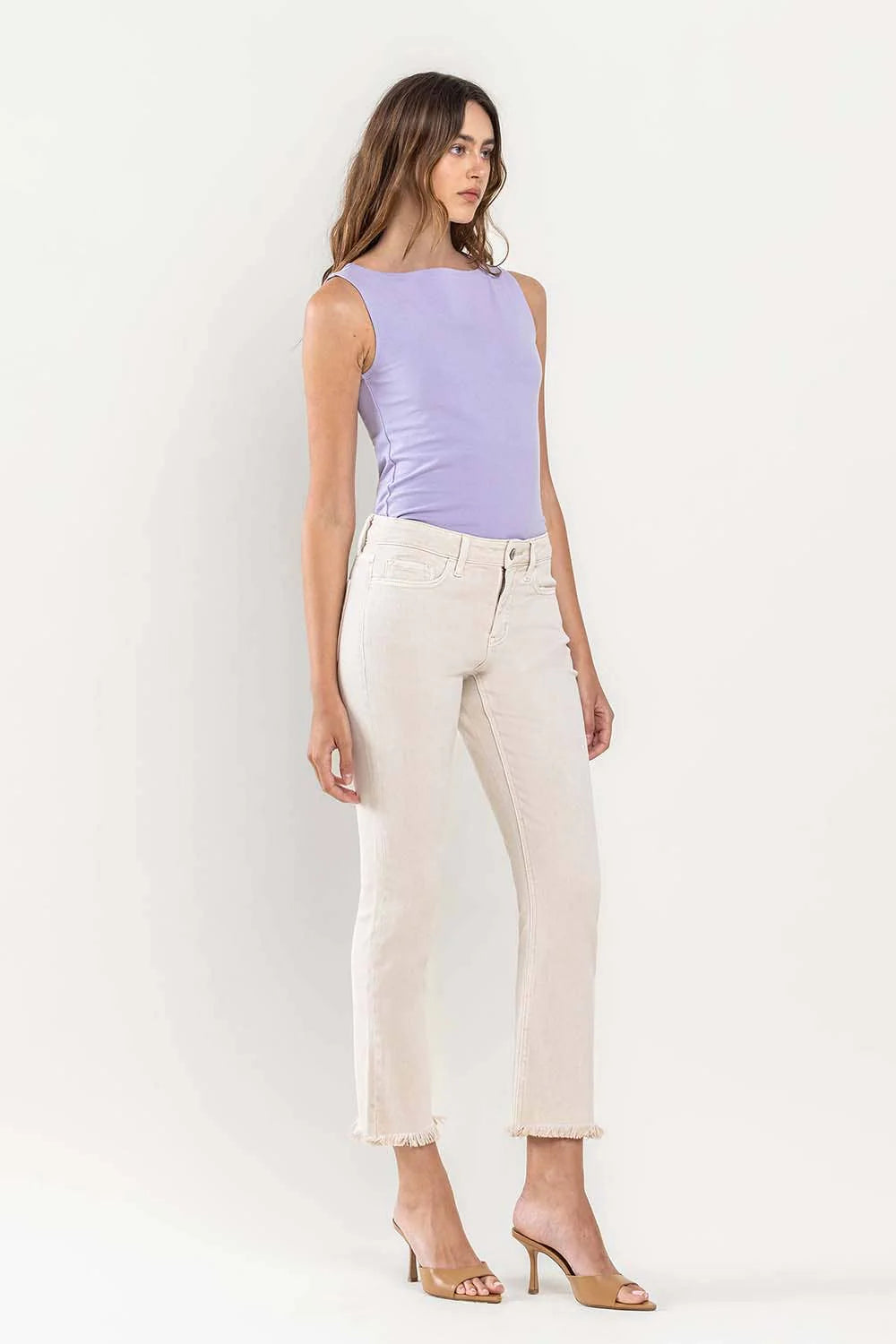 Mid Rise Slim Straight Leg Jeans - Vervet