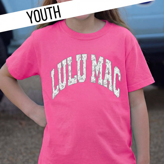 KD-CM-1000 Camo Neon Pink Youth Comfort Colors Tee LULU MAC