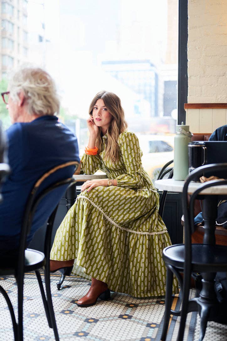 Banyan Long Sleeve Dress - Green Leaf