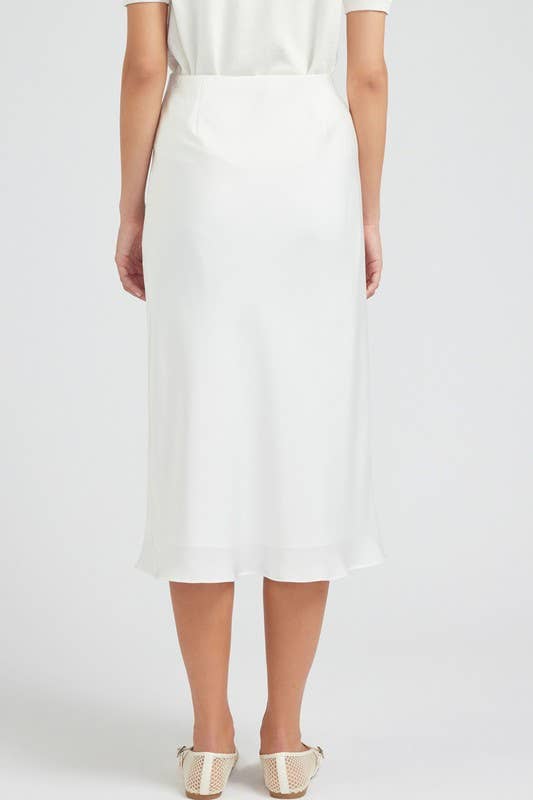 Satin Bias Midi Skirt